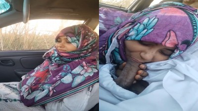 Young Muslim Girl Blowjob On The Car